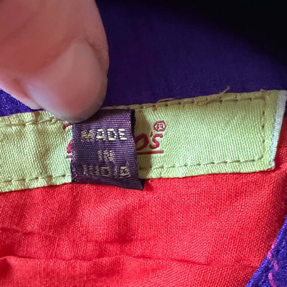 Tejoo’s Pink and Orange Maxi Long Sleeve Collared Button up A-Line Dress Size L - Picture 8 of 16